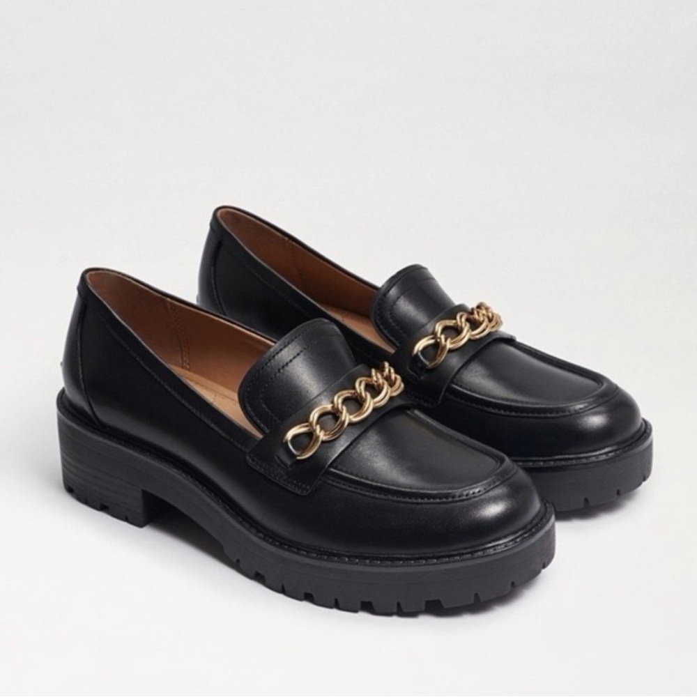 Sam Edelman Taelor Loafers with Gold Chain Accent